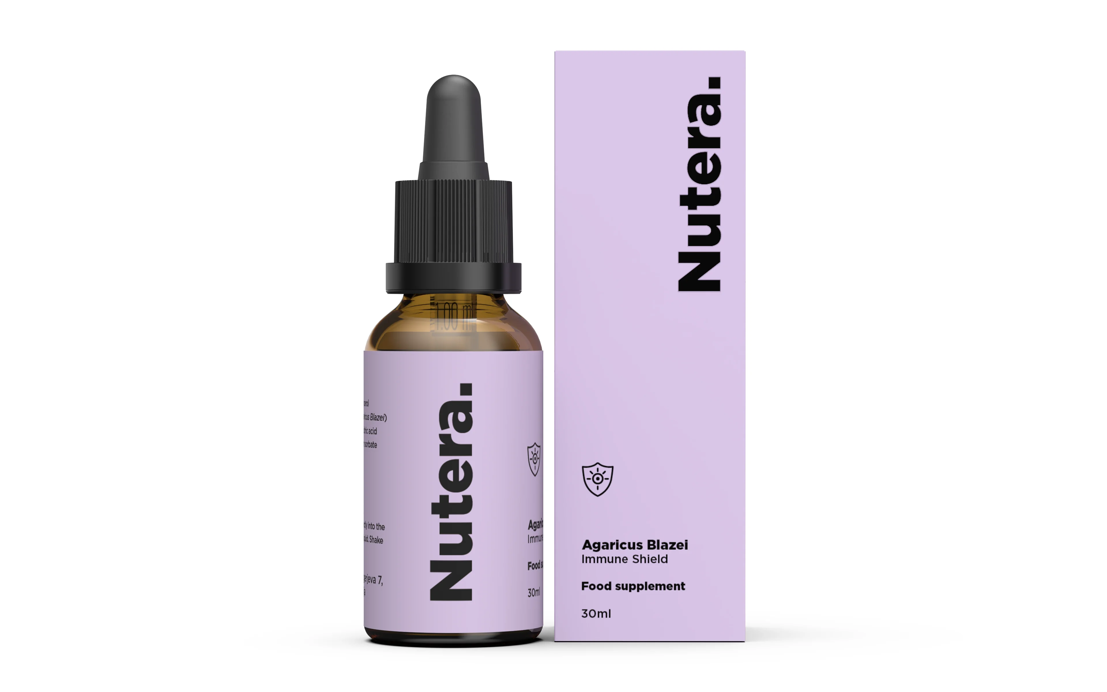 NUTERA Agaricus Blazei 30 ml — mushroom extract bottle
