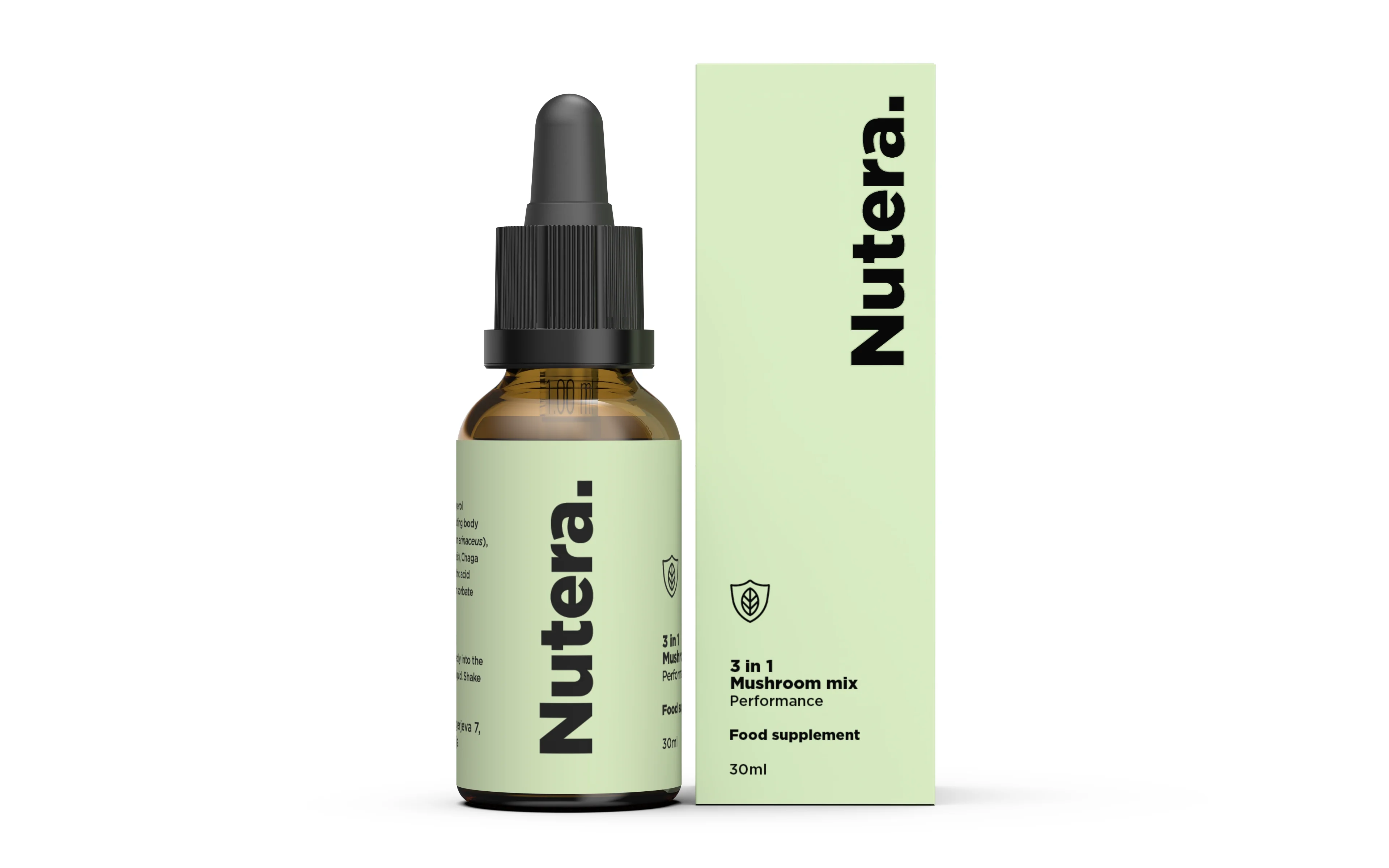 NUTERA Mélange de champignons 3 en 1, 30 ml — mushroom extract bottle